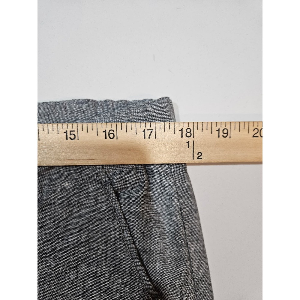 NWOT UNIQLO Chino Pants Men's XL Gray Linen Blend Chambray Flat Front - Picture 9 of 10